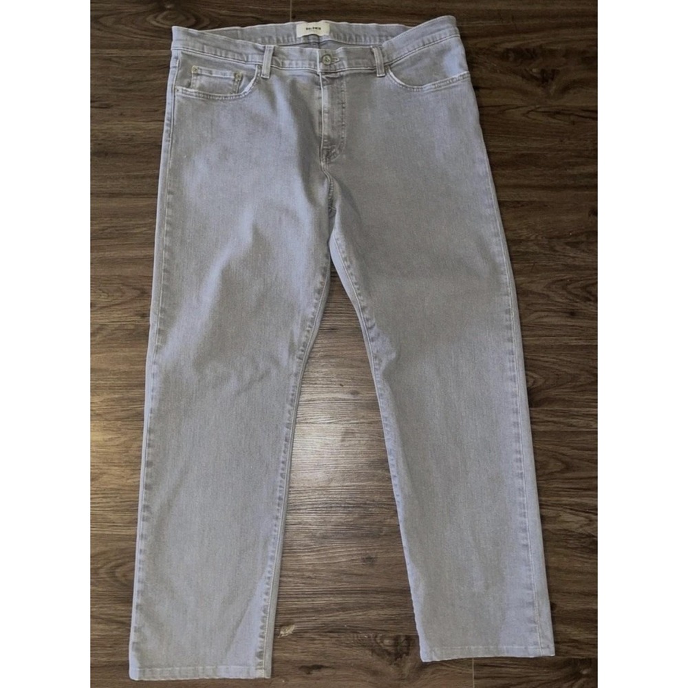 Baldwin Henley Jeans Mens 38x30 Gray Light Wash Slim Straight Stretch Denim USA
